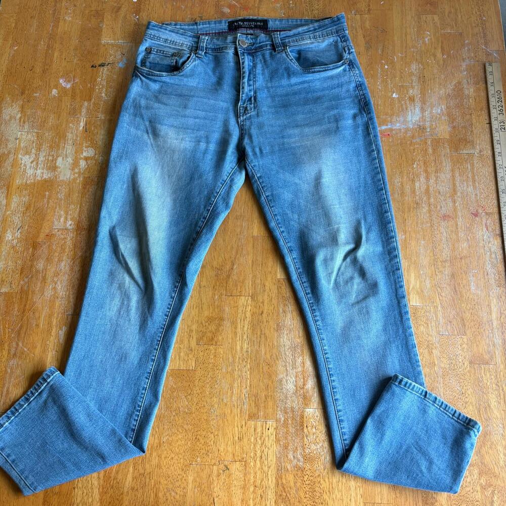 Truth Substance Mens 30x32 Straight Fit Blue Stretch Denim Jeans Classic